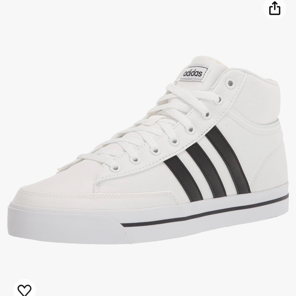 ADIDAS BRAVADA Men’s 2.0 Mid Shoe High Top Striped White Black Sz 8